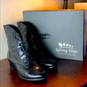Spring Step Galil-B Black Leather Boots